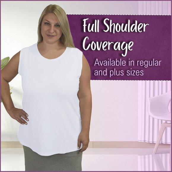 Modest High Neck Tank Top Women's Sleeveless Breathable Stretchy Casual - Picture 4 of 5